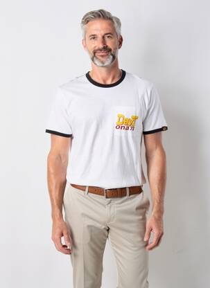 T-shirt coupe cintrée manches courtes blanc DAYTONA homme