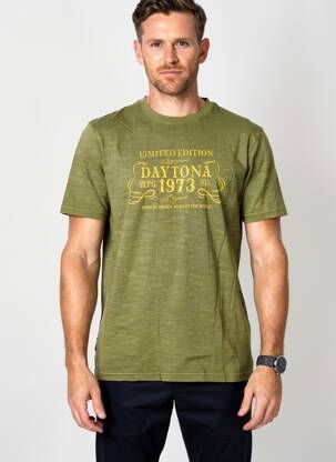 T-shirt coupe droite manches courtes vert DAYTONA homme