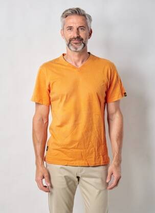 T-shirt coupe cintrée manches courtes orange DAYTONA homme