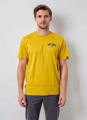 T-shirt coupe droite manches courtes jaune DAYTONA homme