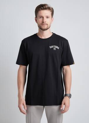 T-shirt coupe droite manches courtes noir DAYTONA homme