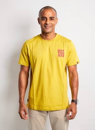 T-shirt coupe droite manches courtes jaune DAYTONA homme