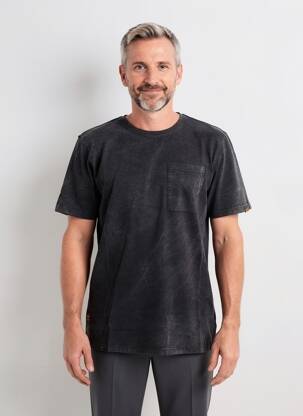 T-shirt tissage chiné manches courtes noir DAYTONA homme