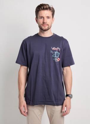 T-shirt broderie manches courtes bleu DAYTONA homme