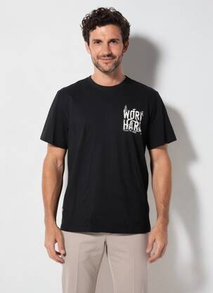T-shirt coupe droite manches courtes noir DAYTONA homme