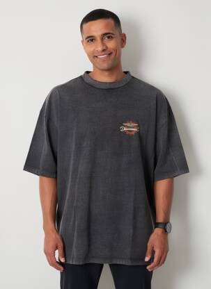 T-shirt coupe droite manches courtes gris DAYTONA homme