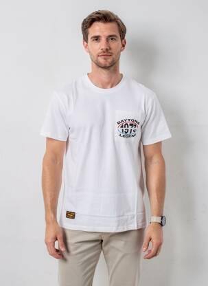 T-shirt coupe cintrée manches courtes blanc DAYTONA homme