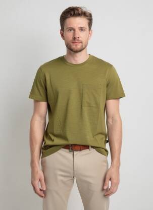 T-shirt tissage chiné manches courtes vert DAYTONA homme