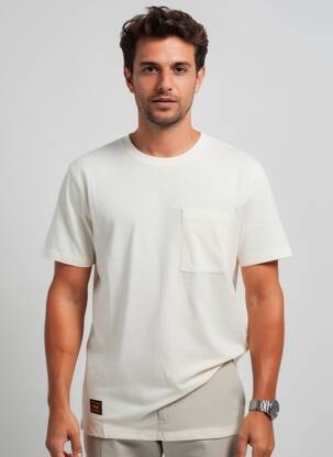 T-shirt tissage chiné manches courtes beige DAYTONA homme