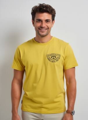 T-shirt coupe droite manches courtes jaune DAYTONA homme