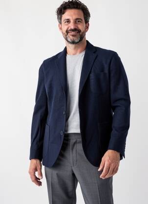 Blazer tissage chiné bleu BARUTTI homme
