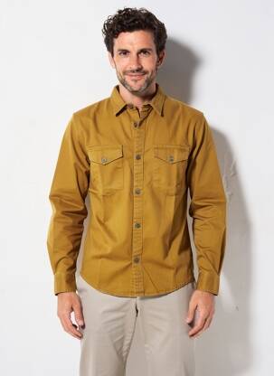 Chemise manches longues poches beige DAYTONA homme