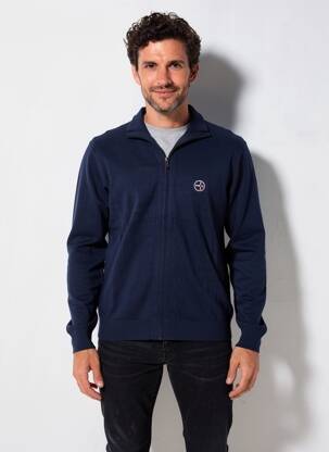 Gilet manches longues maille fine bleu DAYTONA homme