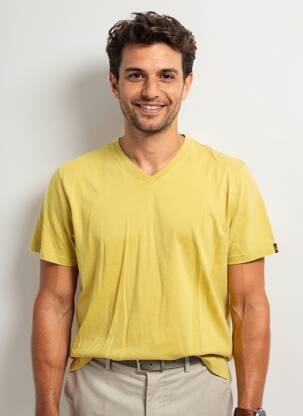 T-shirt stretch manches courtes jaune DAYTONA homme