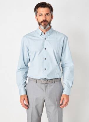 Chemise manches longues coupe cintrée bleu DAYTONA homme