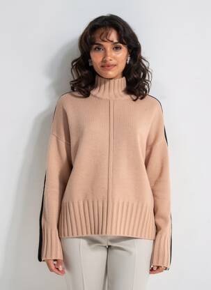 Gilet manches longues resserrée sur le bas beige LES BLONDINETTES femme
