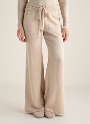 Pantalon flare taille élastique taille normale beige LAUREN VIDAL femme