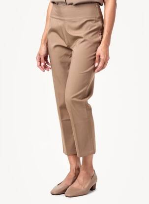 Pantalon 7/8 tissage popeline taille normale marron LA FÉE ATELIER BY LA FÉE MARABOUTÉE femme
