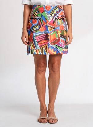 Jupe courte poches orange MALOKA femme