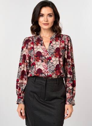 Chemisier imprimé fleurs manches longues rouge WHITE STUFF femme