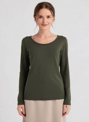 T-shirt manches longues manches longues vert PAKO LITTO femme