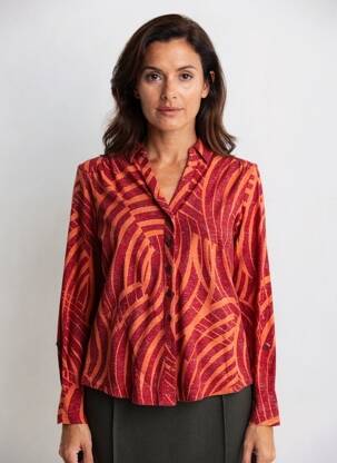 Chemisier coupe cintrée manches longues orange WHITE STUFF femme