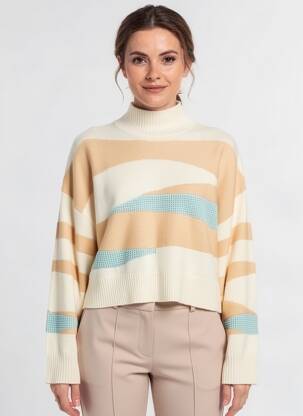 Pull stretch manches longues beige ESPRIT femme