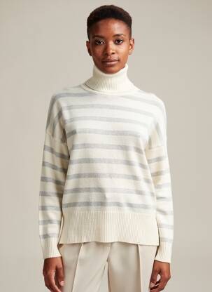 Pull coupe cintrée manches longues beige PAKO LITTO femme