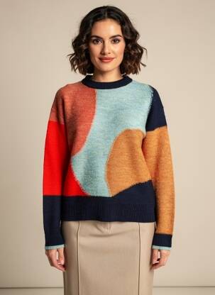 Pull stretch manches longues bleu WHITE STUFF femme