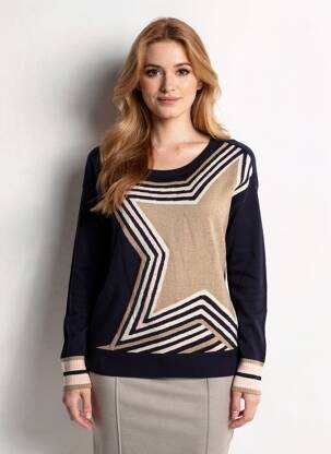 Pull coupe cintrée manches longues bleu WHITE STUFF femme