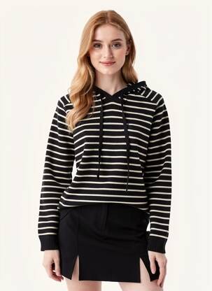 Pull stretch manches longues noir AN' GE femme