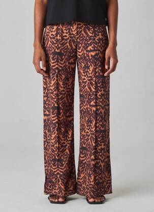 Pantalon flare taille élastique taille haute orange AN' GE femme