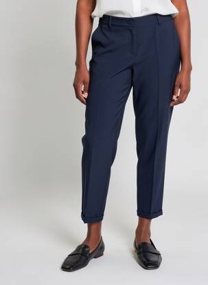 Pantalon 7/8 taille élastique taille normale bleu PAKO LITTO femme