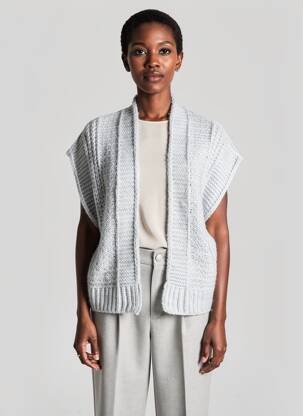 Gilet manches courtes maille tricot gris PAKO LITTO femme