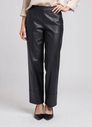 Pantalon droit taille normale taille normale noir ICHI femme