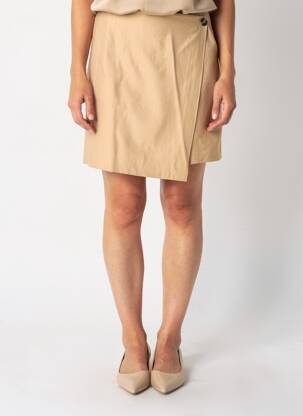 Jupe courte coupe droite orange ICHI femme