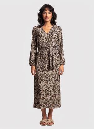 Robe longue manches longues manches longues noir GARCIA femme