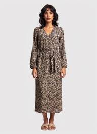 Robe longue manches longues manches longues noir GARCIA femme