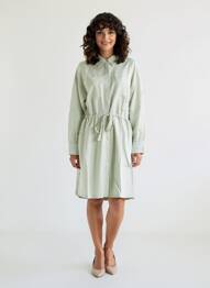 Robe mi-longue manches longues manches longues vert BROADWAY femme