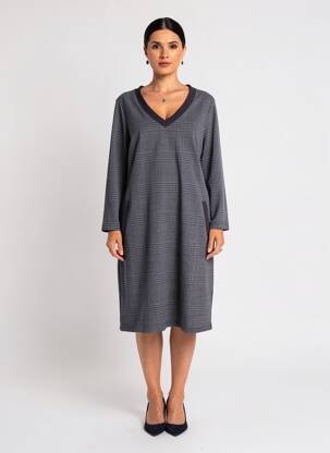 Robe mi-longue manches longues manches longues noir ÉTYMOLOGIE femme