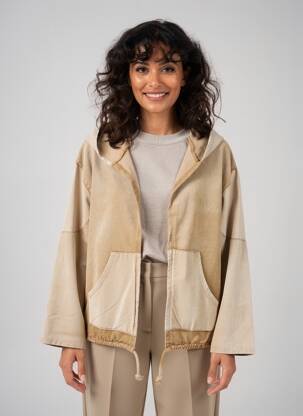 Veste casual poches beige MADE IN ITALY femme