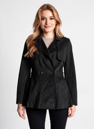 Trench coupe cintrée sans capuche noir HF WOMAN COLLECTION femme