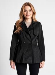Trench coupe cintrée sans capuche noir HF WOMAN COLLECTION femme