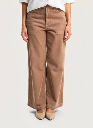 Pantalon droit fermeture zippée sous rabat boutonné taille normale beige WHITE STUFF femme