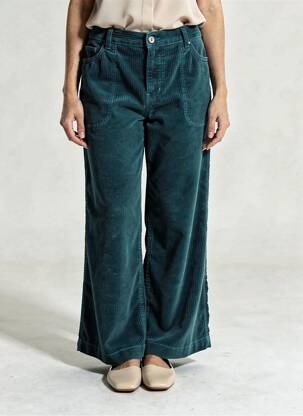 Pantalon large fermeture zippée sous rabat boutonné taille normale vert WHITE STUFF femme
