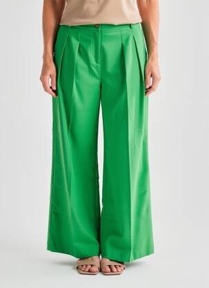 Pantalon large tissage popeline taille normale vert KING LOUIE femme