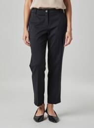 Pantalon droit fermeture zippée sous rabat boutonné taille normale noir SURKANA femme