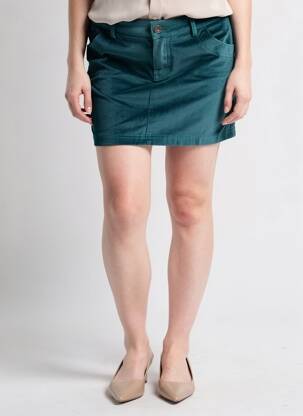 Jupe courte poches vert KALI YOG femme