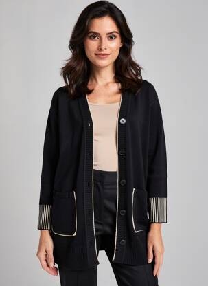 Gilet manches longues stretch noir SURKANA femme