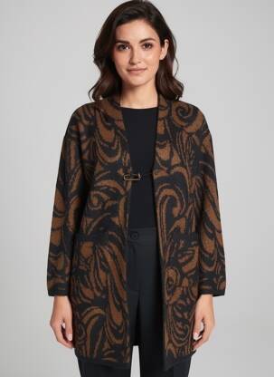 Gilet manches longues stretch marron SURKANA femme
